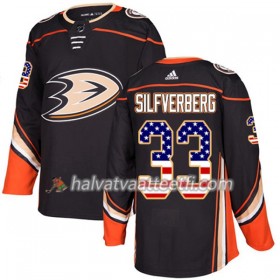 Miesten NHL Anaheim Ducks Pelipaita Jakob Silfverberg 33 Adidas 2017-2018 Musta USA Flag Fashion Authentic